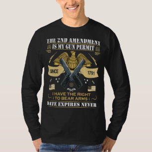 Camiseta Pro Gun Segunda Emenda É Minha Licença De Arma Usa