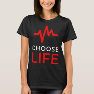 Camiseta Pro Life Escolhe Life Heartbeat Anti-Aborto Texto