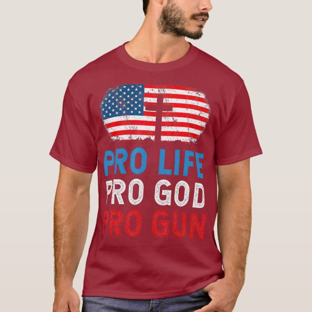 CAMISETA PRO LIFE PRO DEUS PRO GUN PRO TRUMP 2020 MAGA (Frente)