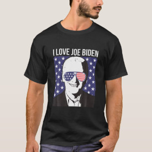Camiseta Pró Presidente Joe Biden Usa Bandeira Óculos de 