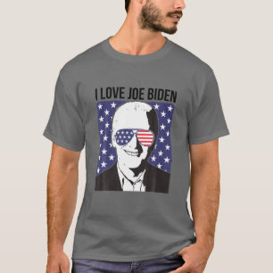 Camiseta Pró Presidente Joe Biden Usa Bandeira Óculos de so