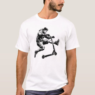 Camiseta Pro Scooter Freestyle Truque – Estêncil de Tinta P