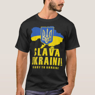 Camiseta Pró-Ucrânia Slava Ucraniano Glória À Ucrânia Emble