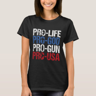 Camiseta Pró Vida Deus Arma EUA Conservador Republicano Pró