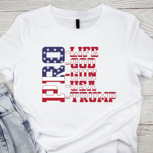 Camiseta Pró-vida, Pro-Deus, Pro-Gun, Pro-EUA, Pro-Trump