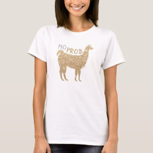 Camiseta Prob Llama Champanhe dourado faíscas