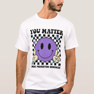 Camiseta Problema Com A Prevenção Suicida De Fita Roxa Teal