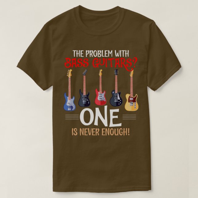 Camiseta Problema Com Guitaristas Bass Engraçados Pla Guita (Frente do Design)