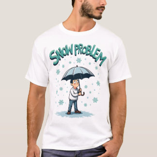 Camiseta "Problema da neve" no floco de neve do guarda-chuv