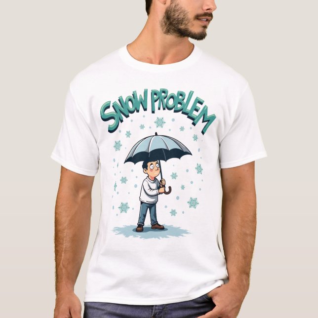 Camiseta "Problema da neve" no floco de neve do guarda-chuv (Frente)