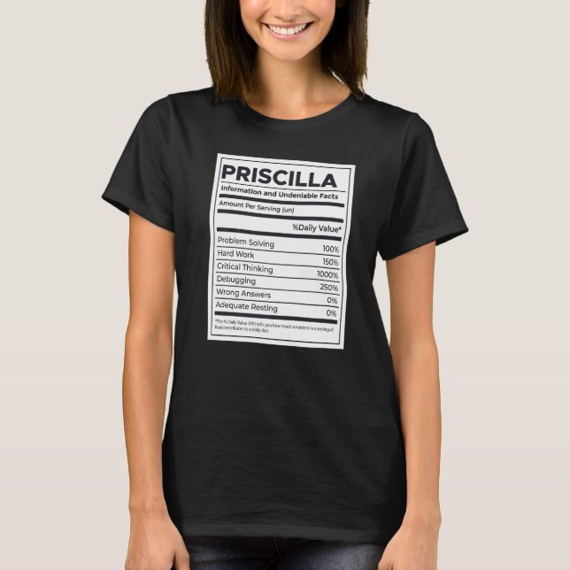 Camiseta Problema De Informações Nutritivas Priscilla Resol (Frente)