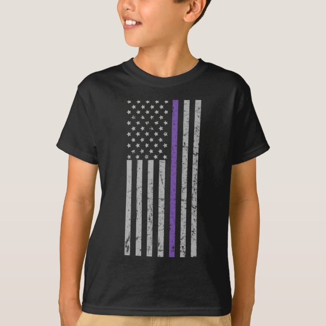 Camiseta Problema Heimer Usa Flag Purple Strip (Frente)