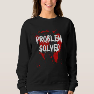 Camiseta Problema Resolvido Sangue de Dia de as Bruxas engr