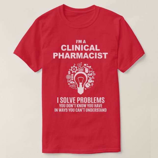 CAMISETA PROBLEMAS CLÍNICOS DE SOLUÇÃO FARMACÊUTICA BRANCO  (Frente do Design)