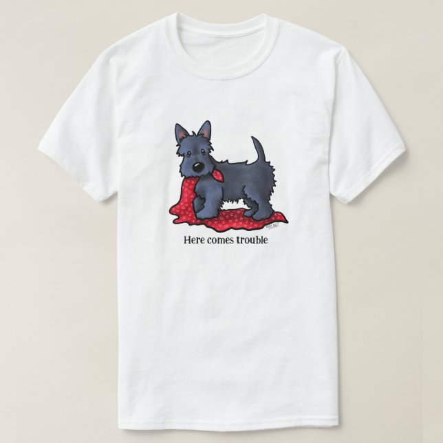Camiseta Problemas com a escocesa Terrier Puppy (Frente do Design)