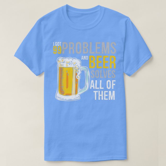 Camiseta Problemas com Álcool A cerveja resolve todos eles  (Frente do Design)