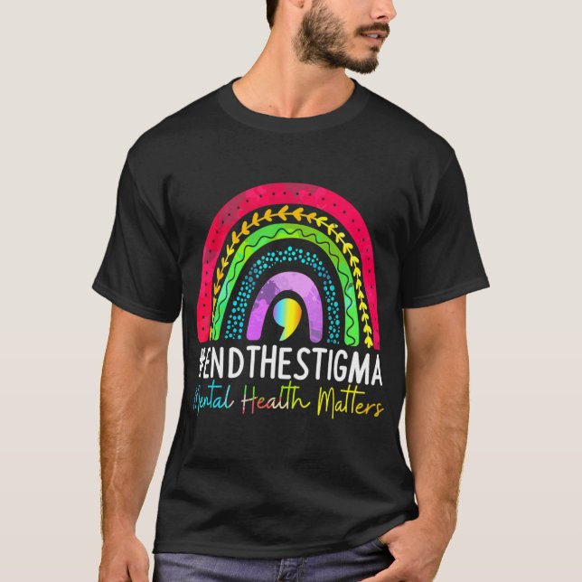 Camiseta Problemas De Saúde Acabam Com O Estigma Rainbow Bo (Frente)
