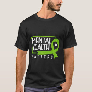 Camiseta Problemas de saúde Fita Verde Awarene mental