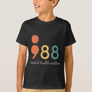 Camiseta Problemas de saúde mental do ponto e vírgula 988 P