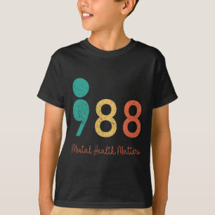 Camiseta Problemas de Saúde Mental Prevenção Suicídio 988 P