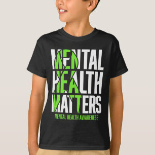 Camiseta Problemas de Saúde Mental Saúde Verde Ribon Mental