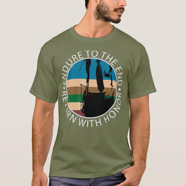 Camiseta Procedimento e devolução com LDS Missionário Hones (Frente)