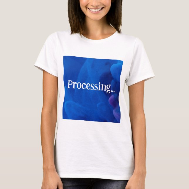 Camiseta Processamento em Fundo Azul (Frente)