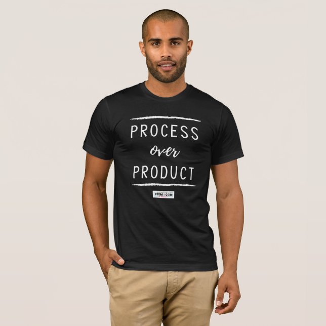 Camiseta Processo masculino sobre chá de produtos (Frente Completa)