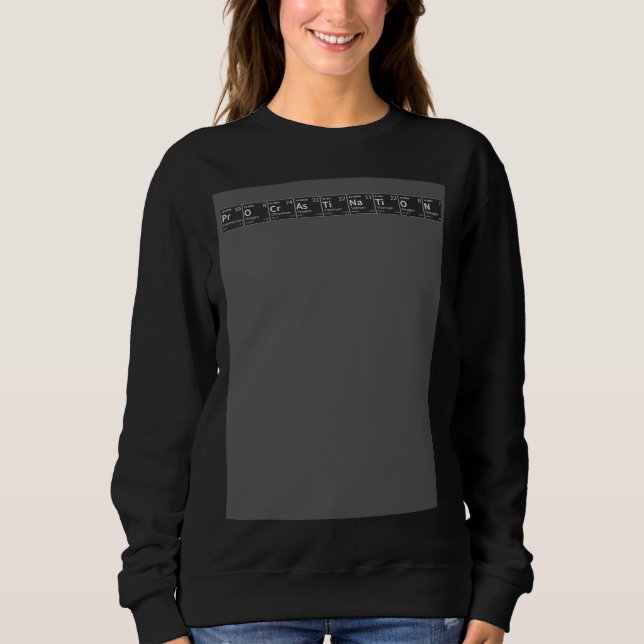 Camiseta Procrastinação em Elementos Químicos Tabela Periód (Frente)