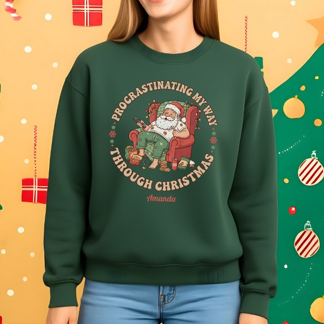 Camiseta Procrastinating My Way Through Christmas Funny (Criador carregado)