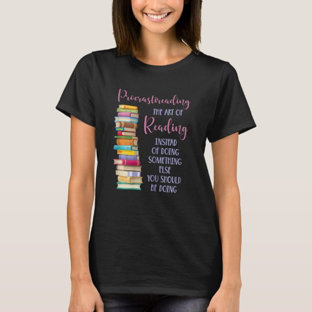 Camiseta Procrastination Book Reader for Women and Kids (Frente)