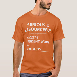 Camiseta Procura de estudante engenhoso sério trabalho de m