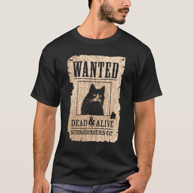 Camiseta Procurado Vivo e Morto  Gato (Frente)
