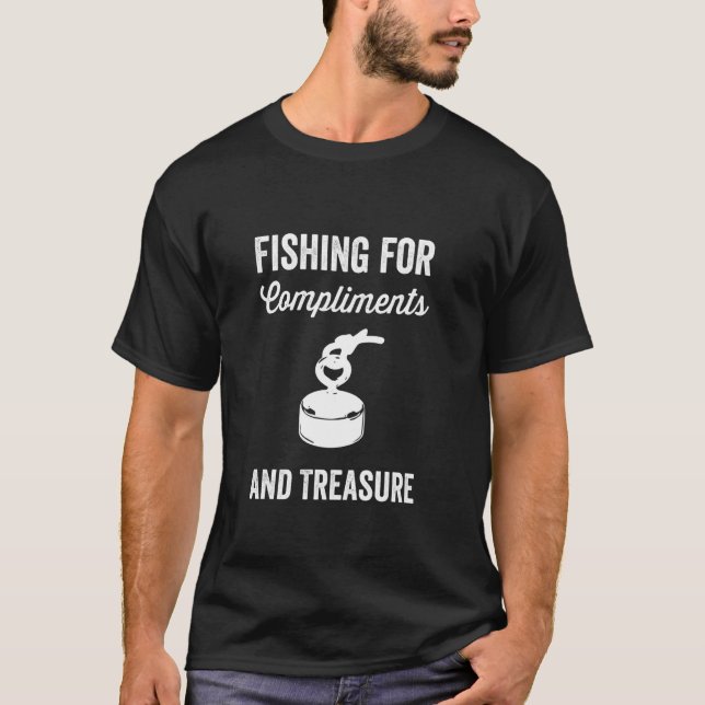 Camiseta Procurando Elogios Para Pescador de Ímã (Frente)