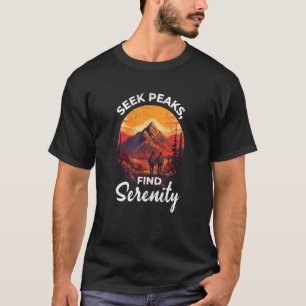 Camiseta Procurar picos encontram serenidade caminhando na