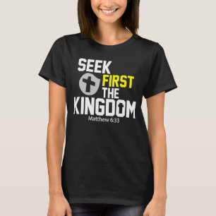 Camiseta Procurar Primeiro O Reino Da Bíblia Cristã De Deus
