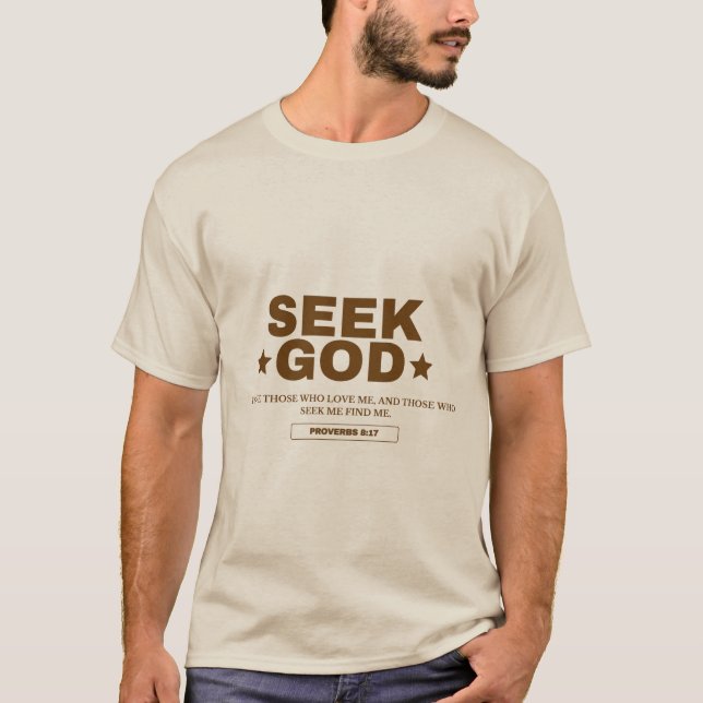 Camiseta Procure Deus Tee Cristão | Design inspirado na fé (Frente)