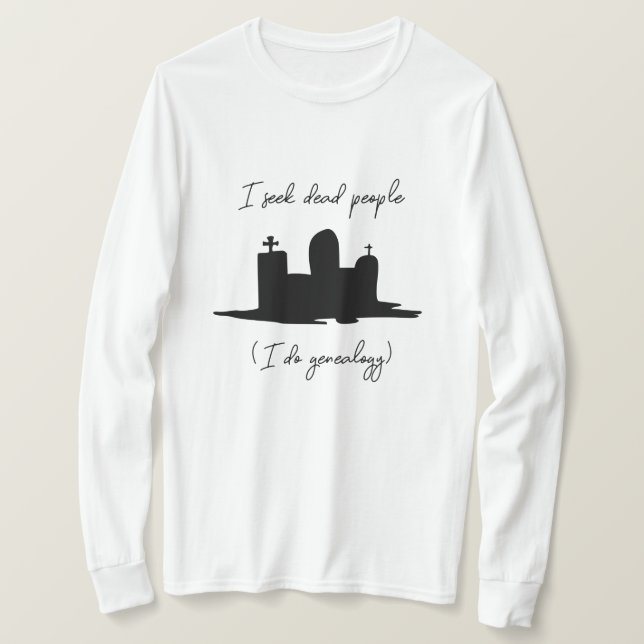 Camiseta Procuro a pedra angular da genealogia das pessoas  (Frente do Design)