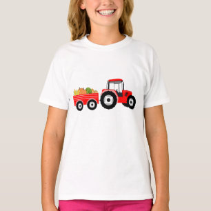 Camiseta Produto de Fazenda de caminhão com trator vermelh