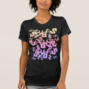 Camiseta Produto de Padrão de Dólar de Dólar Funky