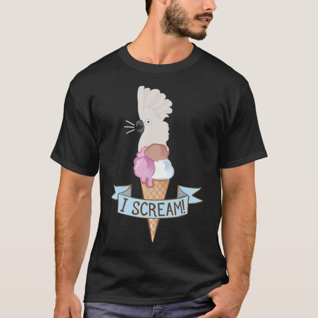Camiseta Produto de papagaio Sorvete de guarda-chuva  (Frente)