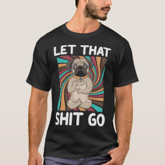 Camiseta produto de pug de estilo vintage ioga meditação pi