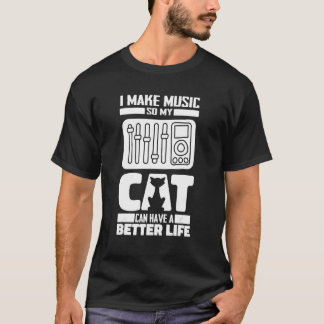 Camiseta Produtor de Gato de Engenheiro de Som - Engenheiro