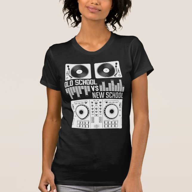 Camiseta Produtor de música DJ Antiga Escola Vinyl electro  (Frente)