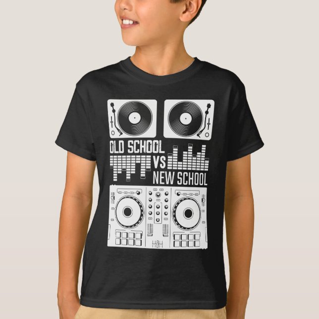 Camiseta Produtor de música DJ Antiga Escola Vinyl electro  (Frente)