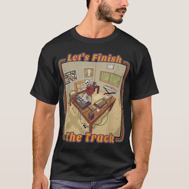 Camiseta Produtor de Música Eletrônica Engraçado com Sintet (Frente)