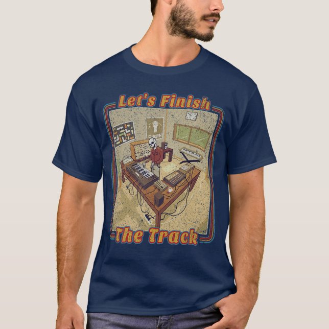 Camiseta Produtor de Música Eletrônica Engraçado com sintet (Frente)