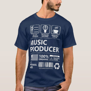 Camiseta Produtor de música Engraçado Presente Premium