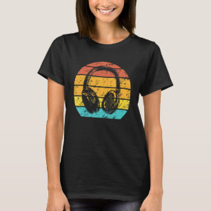 Camiseta Produtor De Música Fones de ouvido Retro Dj