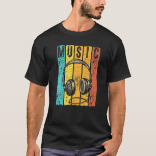 Camiseta Produtor De Música Fones de ouvido Retro Dj Vintag